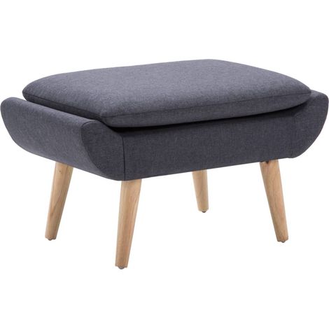 Reposapiés tapizado de tela 73x43x42 cm gris oscuro vidaXL (1/5)