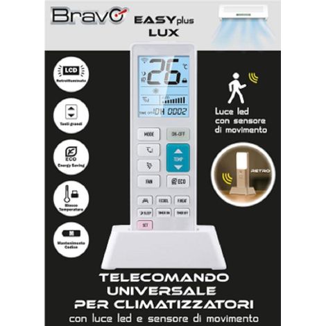 Bravo telecomando universale per condizionatori+luce led e sensore 92102156