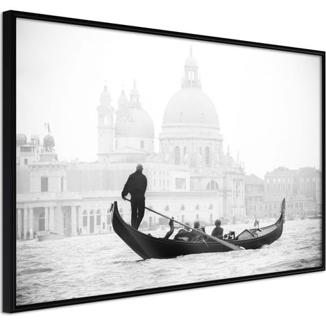 Affiche Murale Encadrée "Symbols of Venice" 30 x 20 cm Noir