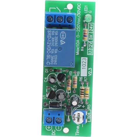 Module relais temporisé avec interrupteur de temporisation pour appareils électroniques de haute précision QF1023-A-10M 0-10 minutes 24 V CC