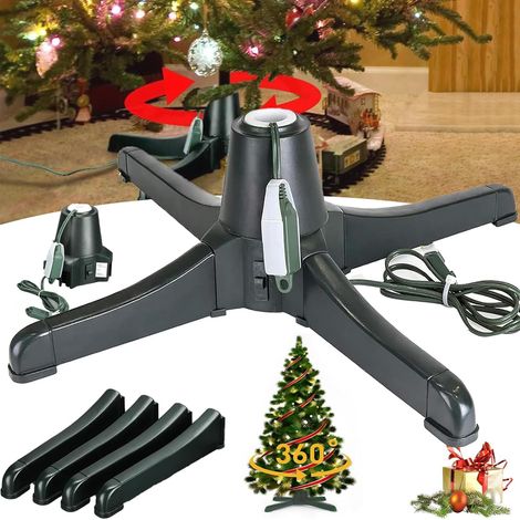 Support Rotatif à 360° pour Sapin De Noël,Support électrique Réglable pour Sapin Artificiel Pouvant Supporter des Sapins Jusqu'à 2,2 M Et 36 Kg,Socle Rotatif à 360° pour Sapin De Noël (1/5)
