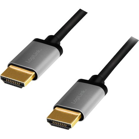 Câble de raccordement LogiLink HDMI AV [1x HDMI mâle - 1x HDMI mâle] 2 m gris-noir (1/4)
