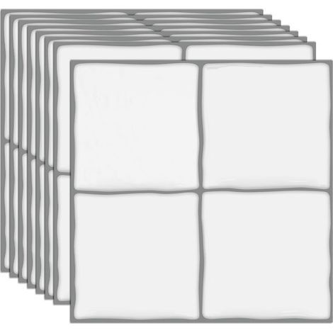 Set mit 10 3D-Fliesenaufklebern – 15,25 x 15,25 cm – Selbstklebende Fliesen – Wandfliesen (1/5)