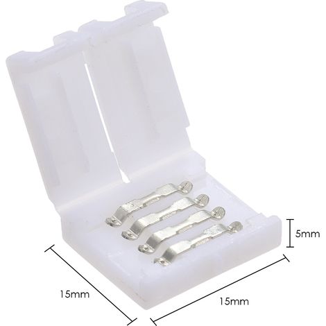 Connecteur de bande LED RVB 4 broches, séparateur rapide, paquet de 10, blanc (1/5)