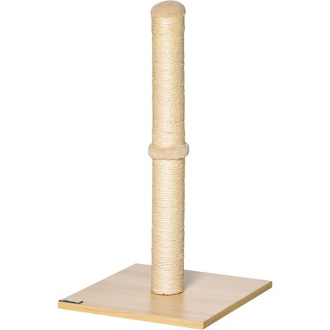 Katzenkratzbaum mit 60 cm Sisal- und Spanplattenbasis, beige