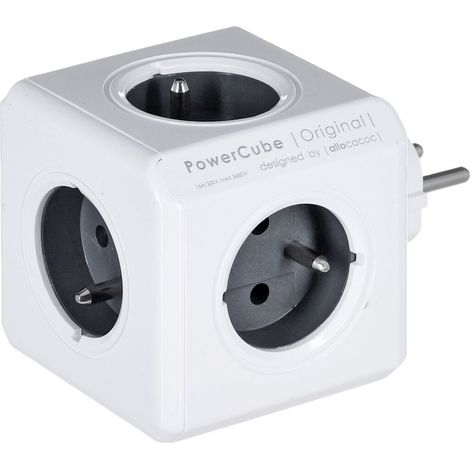 Allocacoc PowerCube Originale Tipo E Indoor 5 uscite AC Grigio Base multipla - Base multipla (Indoor, 5 uscite AC, Tipo E (FR), Grigio, CE, 16 A) (1/4)