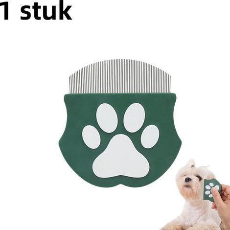 Peigne pour animaux mini format – Peigne facial anti-puces pour chats – Outil de toilettage pour enlever les poils du visage – Accessoire animal – Vert (1/5)