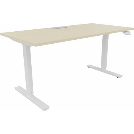 Bureau individuel avec trappe passe-câbles réglable en hauteur Dynamics