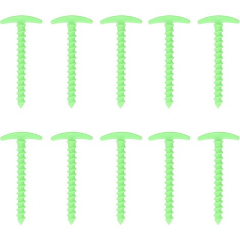 10 Stück Zeltnägel aus Kunststoff, 14,5 cm, T-förmig, spiralförmig, für Planen, Pavillons und Camping.