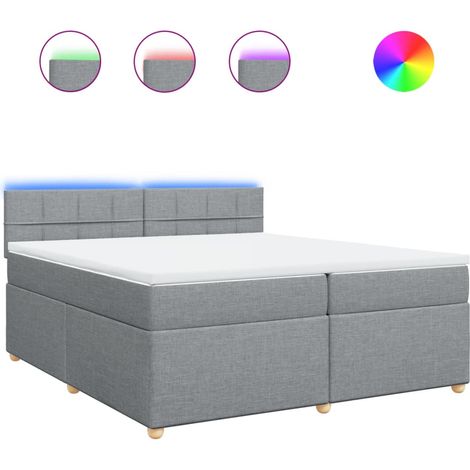 Maison Exclusive - Cama box spring con colchón tela gris claro 20