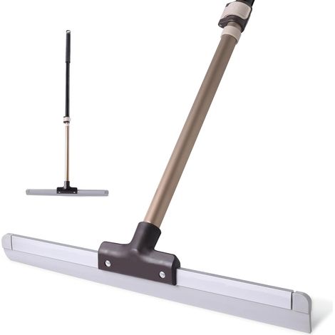 Raclette de Sol Souple avec poignée télescopique, Balai Domestique pour Douche, Salle de Bain, Cuisine, carrelage, Verre, fenêtre, marbre, Mousse d'eau (1/5)