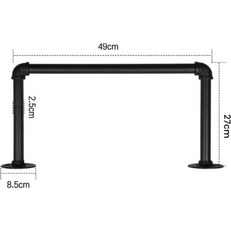 Tringle murale pour vêtements (49 cm), barre de dressing industrielle, robuste et facile à monter pour gagner de l’espace (1/5)