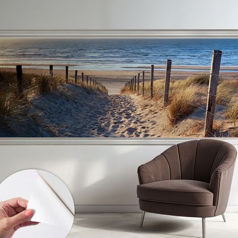 Fotomurale adesivo - Carta da parati adesiva - per la cucina camera da letto per la soggiorno - Sentiero sulla spiaggia 250x104 cm (1/5)