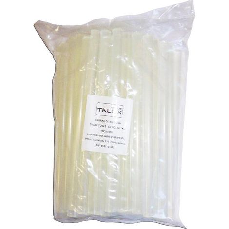 Talox Cola Termofusible Silicona Translúcida Barra Bolsa 1 kg 11x200 mm (1/2)