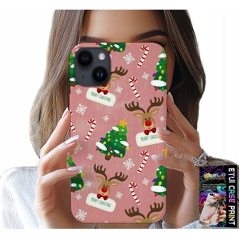 Custodia per iPhone 14 - Renne natalizie, motivi di rami di albero di Natale (1/5)
