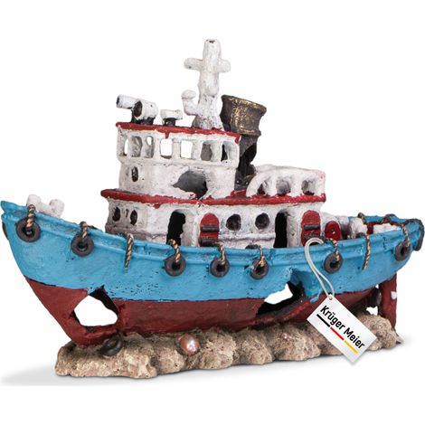 Naufragio del Kruger Meier - Barco de acuario 28x9x18 cm (1/5)