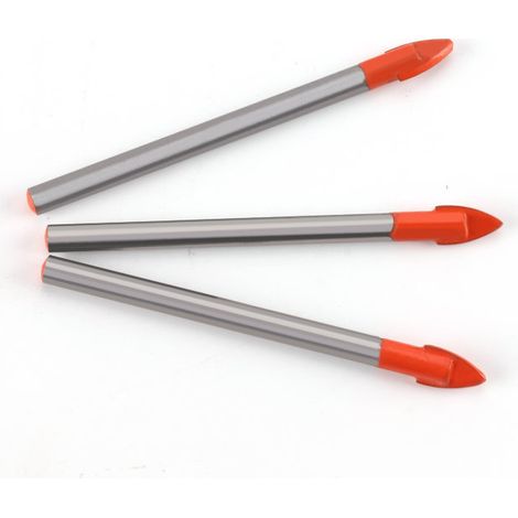 Mèche en acier de 10 pièces pour carreaux de céramique, verre, marbre et miroir Mèche en carbure de tungstène de 6 mm pour matériaux durs et fragiles (1/5)