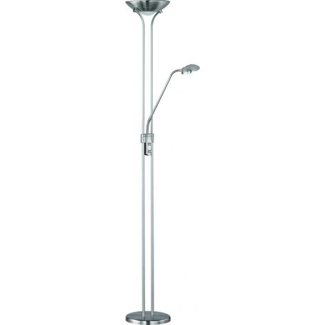 Piantana Spock Led Con Luce Spot da Lettura Dimmerabile Nichel Trio Lighting