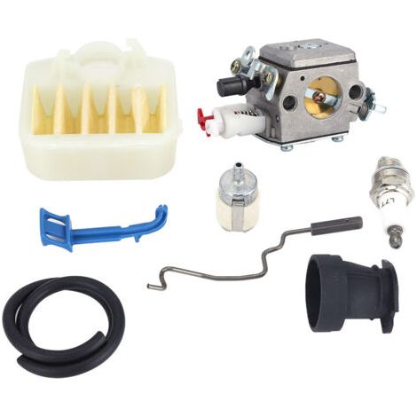 Kit de carburateur et bougie pour tronçonneuse - Compatible Husqvarna 350, 346XP, 353, 340, 345 - Kit de rechange en alliage d'aluminium, pièces de jardinage (1/5)