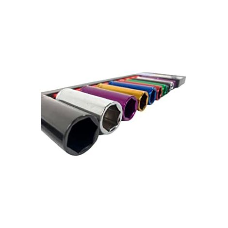 DEEP SOCKET SET 10PC 3/8"" DRIVE MULTI COLOUR METRIC LONG REACH 10-19MM ON RAIL (1/5)