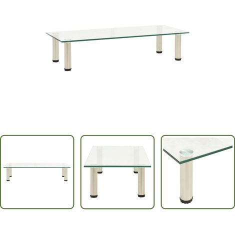 Table de télévision en verre - Meuble TV Transparent 80x35x17 cm Verre trempé (1/5)