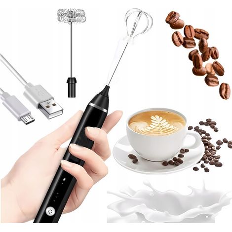 Handmilchaufschäumer, Kaffee-Minimixer, 2-in-1, Edelstahl