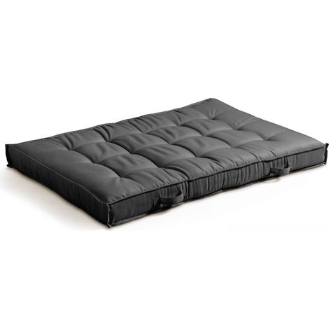 Oviala – Coussin palette matelassé 120x80cm – Tissu polyester résistant UV – Triple rembourrage pour confort optimal – Poignée de transport