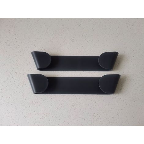 Support de couvercle de chaudière, lot de 2, en ABS, multifonctionnel, fixation murale, sans perçage (noir), 19 x 2 x 3,5 cm (1/4)