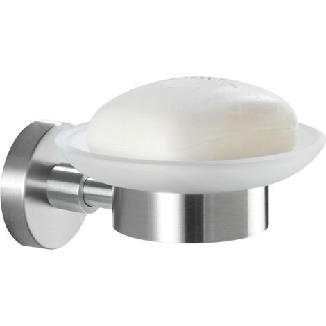 Portasapone da parete in acciaio inox 304 opaco, 1 pezzo – ciotola in vetro smerigliato, 11x5,5x13 cm, resistente alla ruggine, contenitore igienico per il bagno, design elegante e pratico (1/4)