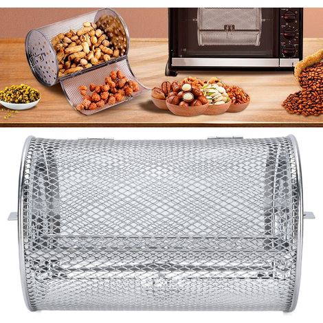 Grille Tournant Rotative Cage Grill SUS304 120x180mm 360g Dishwasher Safe Uniforme Roasting Peanuts Coffee Beans Nuts Spices (1/5)