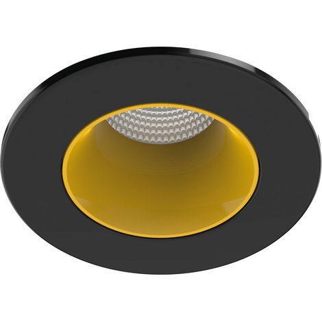 Collerette métal pour encastré EF8 ronde couleur : noir/doré ARIC 11038