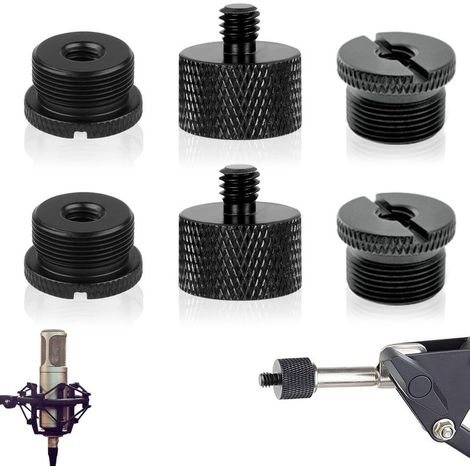 Adaptateur De Vis Micro - Aluminium - 5/8 Femelle À 3/8 Mâle - 3/8 Femelle À 5/8 Mâle - 5/8 Femelle À 1/4 Mâle - 1/4 Femelle À 5/8 Mâle - Lot De 6 (1/5)