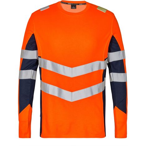 ENGEL Warnschutz Langarmshirt Safety 9545-182-10165 Gr. L orange/blue ink (1/2)