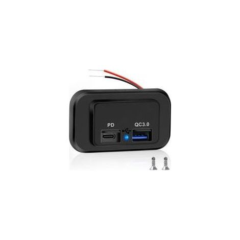 Prise USB encastrable 12V/24V, ports PD Type-C + QC3.0 avec LED, cha rapide pour voiture camping-car (1/5)