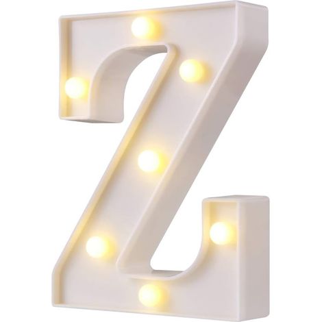 LED Marquee Letter Lights 26 Alphabet Light UPôletters Signs Parfait pour la décoration de bar de fête de mariage (Z blanc)-Fei Yu (1/5)