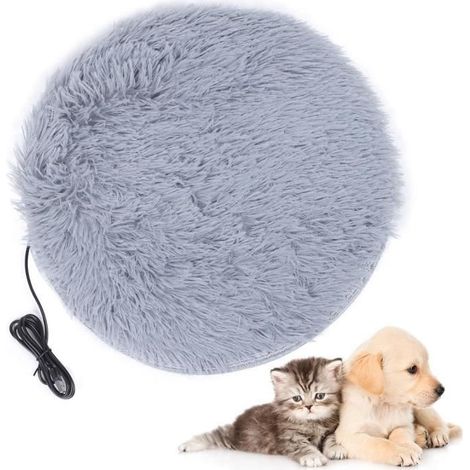 1 Coussin chauffant pour animaux, Interface USB, Peluche douce, 28°C, Pour petits chiens et chats (1/4)