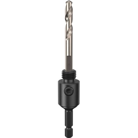 Bosch 1x Mandrino e punta di centraggio per sega a tazza de (per acciaio, cartongesso, lunghezza 81,00 mm, Accessori professionali per trapano)
