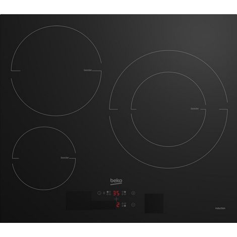 Induktionskochfeld 60cm 3 brenner 7200w schwarz - Beko - HII63405MT