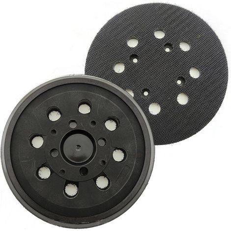 Plateau de Ponçage pour Bosch 125 mm avec Hook et Loop 8 Trous, dureté moyenne avec système accessoires pour ponceuse excentrique PEX 300/400 AE / 4000 AE/Advanced Orbit 18(Noir) (1/5)