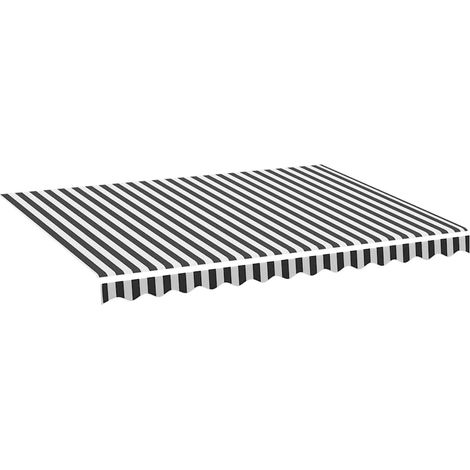 Tessuto Ricambio per Tenda da Sole Antracite e Bianco 3,5x2,5 m (1/4)