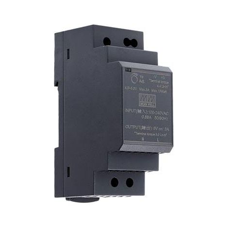 Mean Well Alimentation - 1 Sortie - 30 W - 5 V 3 A - Montage Sur Rail DIN - Pour Usage Industriel