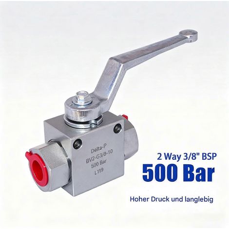 Vanne à bille hydraulique 2 voies haute pression - 3/8" BSP (1/3)
