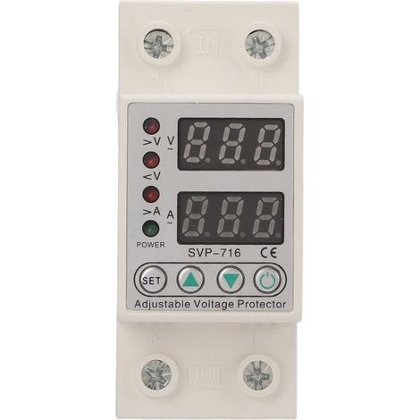 Protecteur de surtension et de sous-tension, dispositif intelligent de réinitialisation automatique, retardateur de limite de courant, AC220V 63A (surintensité 1-63A) (1/5)