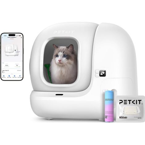 Pura Max 2 Litiere Chat Autonettoyante, Bac à Litière Autonettoyante Amélioré, Anti-fuites/Anti-pincement/xSecure/Contrôle APP/pour Plusieurs Chats (1/5)