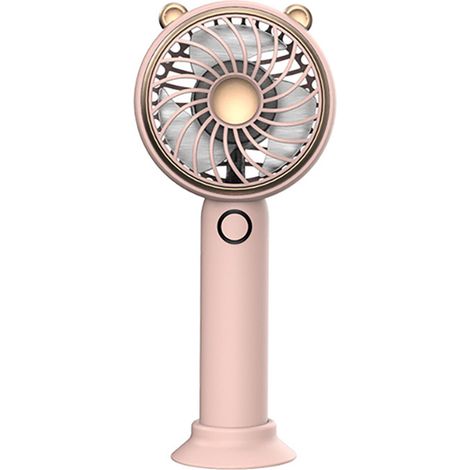 Mini ventilador portátil de bolsillo con base, tamaño de bolsillo, recargable por USB, 3 velocidades ajustables, ideal para viajes, oficina y hogar. (1/5)