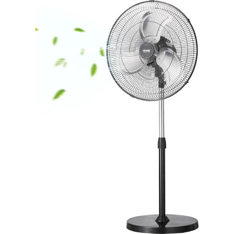 VEVOR Ventilatore da Pavimento, Ventilatore Oscillante da 20 pollici Girevole a 90 Gradi, Altezza Regolabile con 3 Velocita Regolabili, Alta Potenza per Camera da Letto, Soggiorno, Casa, Ufficio
