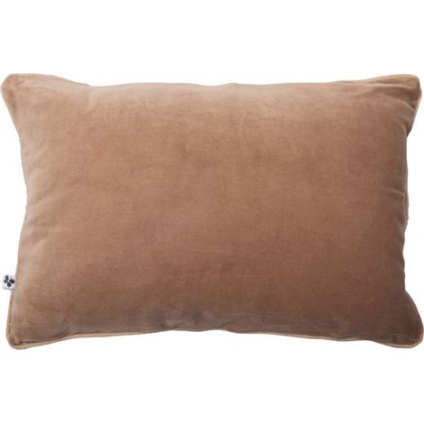 Coussin déhoussable finition galon 40 x 60 cm "César" Velours de Coton l'Effet Papillon - César Camel - (1/3)