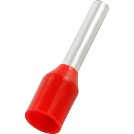 Embout à sertir 1mm², Rouge, longueur 6mm