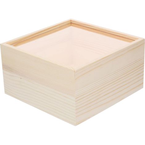 Wooden presentation box, creative jewelry box, case with transparent lid for small items and teacups, home or office (1/5)