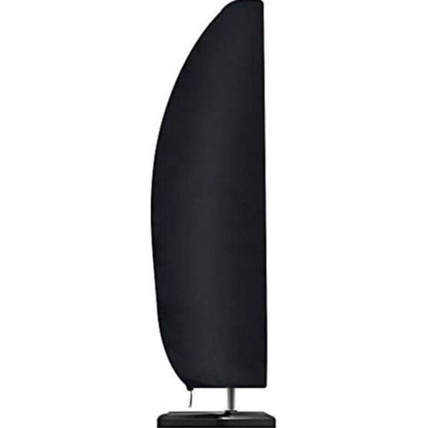Housse de parasol, imperméable, coupe-vent, robuste, Ripstop 210D Oxford, housse en porte-à-faux surdimensionnée avec fermeture éclair (280 x 45/81/30 cm) – Noir